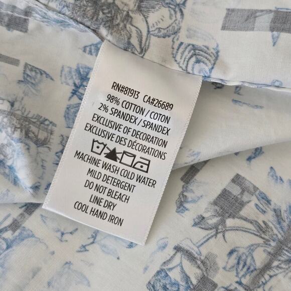 Robert Graham Men’s XL Classic Fit Button Down Shirt Abstract Blue White Stretch - Picture 4 of 11